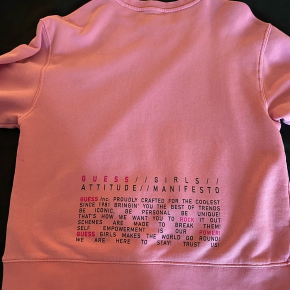 Guess Vibrant Pink Crew Neck Sweater - Picture 5 of 10
